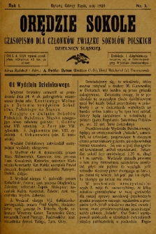 Orędzie Sokole : czasopismo dla członków Związku Sokołów Polskich Dzielnicy Śląskiej. 1920, nr 5