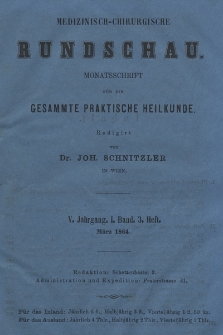 Medizinisch-Chirurgische Rundschau. 1864, Band I, Heft 3