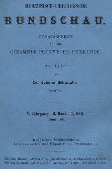 Medizinisch-Chirurgische Rundschau. 1864, Band II, Heft 3