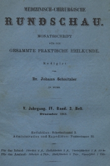 Medizinisch-Chirurgische Rundschau. 1864, Band IV, Heft 3