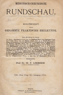 Medicinisch-Chirurgische Rundschau. 1880