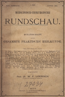 Medicinisch-Chirurgische Rundschau. 1881