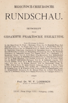 Medicinisch-Chirurgische Rundschau. 1890