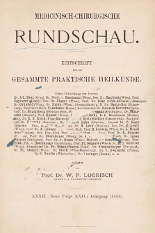 Medicinisch-Chirurgische Rundschau. 1891