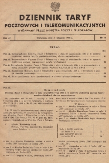 Dziennik Taryf Pocztowych i Telekomunikacyjnych. 1948, nr 15