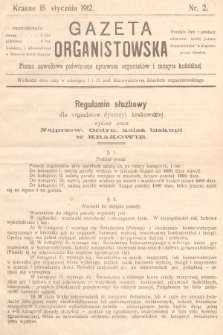 Gazeta Organistowska : pismo zawodowe poświęcone sprawom organistów i muzyce kościelnej. 1912, nr 2