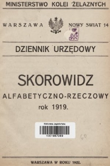 Dziennik Urzędowy Ministerstwa Komunikacji. 1919, skorowidz alfabetyczno-rzeczowy