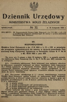 Dziennik Urzędowy Ministerstwa Kolei Żelaznych. 1921, nr 32