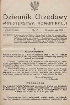 Dziennik Urzędowy Ministerstwa Komunikacji. 1926, nr 2
