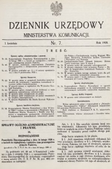 Dziennik Urzędowy Ministerstwa Komunikacji. 1928, nr 7