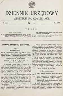Dziennik Urzędowy Ministerstwa Komunikacji. 1928, nr 11