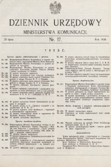 Dziennik Urzędowy Ministerstwa Komunikacji. 1928, nr 17