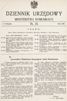 Dziennik Urzędowy Ministerstwa Komunikacji. 1928, nr 24