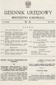 Dziennik Urzędowy Ministerstwa Komunikacji. 1929, nr 15