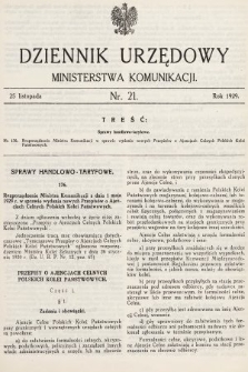 Dziennik Urzędowy Ministerstwa Komunikacji. 1929, nr 20