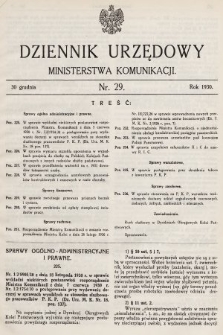 Dziennik Urzędowy Ministerstwa Komunikacji. 1930, nr 28