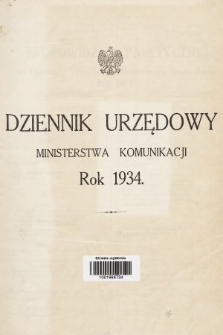 Dziennik Urzędowy Ministerstwa Komunikacji. 1934, skorowidz alfabetyczny