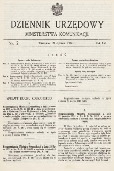 Dziennik Urzędowy Ministerstwa Komunikacji. 1934, nr 2
