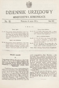 Dziennik Urzędowy Ministerstwa Komunikacji. 1934, nr 10