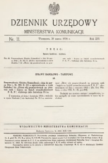 Dziennik Urzędowy Ministerstwa Komunikacji. 1934, nr 11