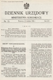 Dziennik Urzędowy Ministerstwa Komunikacji. 1934, nr 15