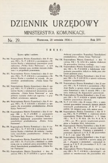 Dziennik Urzędowy Ministerstwa Komunikacji. 1934, nr 29