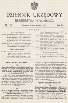 Dziennik Urzędowy Ministerstwa Komunikacji. 1934, nr 33