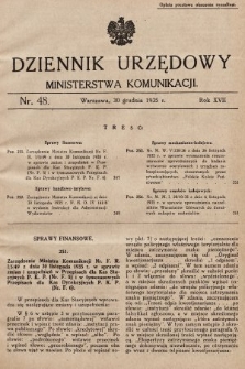 Dziennik Urzędowy Ministerstwa Komunikacji. 1935, nr 48