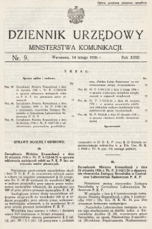 Dziennik Urzędowy Ministerstwa Komunikacji. 1936, nr 9
