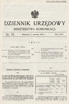 Dziennik Urzędowy Ministerstwa Komunikacji. 1936, nr 33