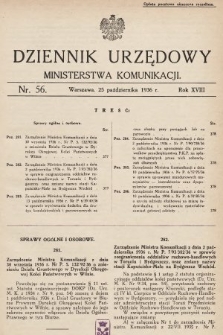 Dziennik Urzędowy Ministerstwa Komunikacji. 1936, nr 56