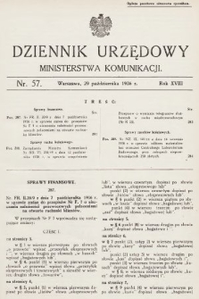 Dziennik Urzędowy Ministerstwa Komunikacji. 1936, nr 57