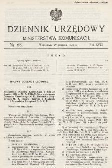 Dziennik Urzędowy Ministerstwa Komunikacji. 1936, nr 68
