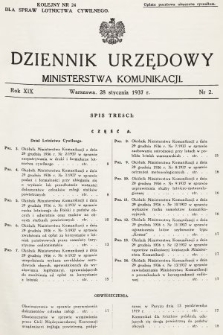 Dziennik Urzędowy Ministerstwa Komunikacji. 1937, nr 2