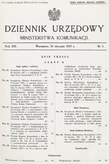 Dziennik Urzędowy Ministerstwa Komunikacji. 1937, nr 3