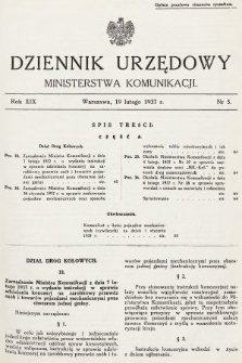 Dziennik Urzędowy Ministerstwa Komunikacji. 1937, nr 5