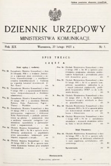 Dziennik Urzędowy Ministerstwa Komunikacji. 1937, nr 7