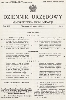 Dziennik Urzędowy Ministerstwa Komunikacji. 1937, nr 8