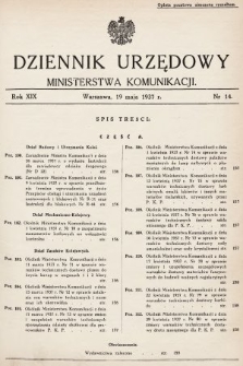 Dziennik Urzędowy Ministerstwa Komunikacji. 1937, nr 14
