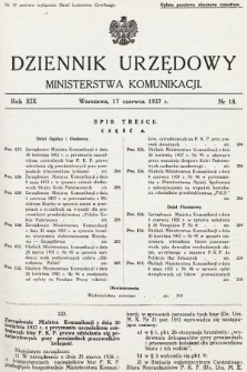 Dziennik Urzędowy Ministerstwa Komunikacji. 1937, nr 18
