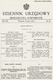 Dziennik Urzędowy Ministerstwa Komunikacji. 1937, nr 24