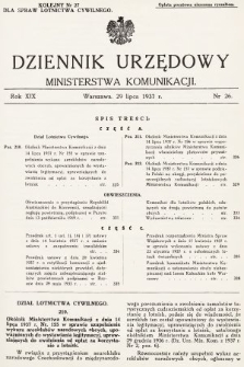 Dziennik Urzędowy Ministerstwa Komunikacji. 1937, nr 26