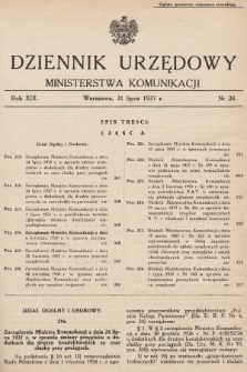 Dziennik Urzędowy Ministerstwa Komunikacji. 1937, nr 28