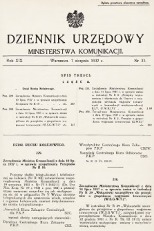 Dziennik Urzędowy Ministerstwa Komunikacji. 1937, nr 30