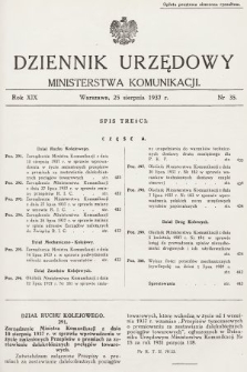 Dziennik Urzędowy Ministerstwa Komunikacji. 1937, nr 35