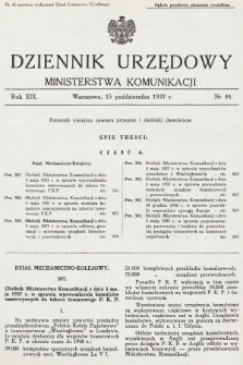 Dziennik Urzędowy Ministerstwa Komunikacji. 1937, nr 44