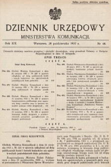 Dziennik Urzędowy Ministerstwa Komunikacji. 1937, nr 48