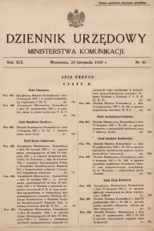 Dziennik Urzędowy Ministerstwa Komunikacji. 1937, nr 56