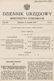 Dziennik Urzędowy Ministerstwa Komunikacji. 1937, nr 57