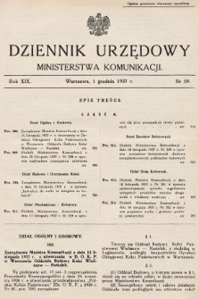 Dziennik Urzędowy Ministerstwa Komunikacji. 1937, nr 59